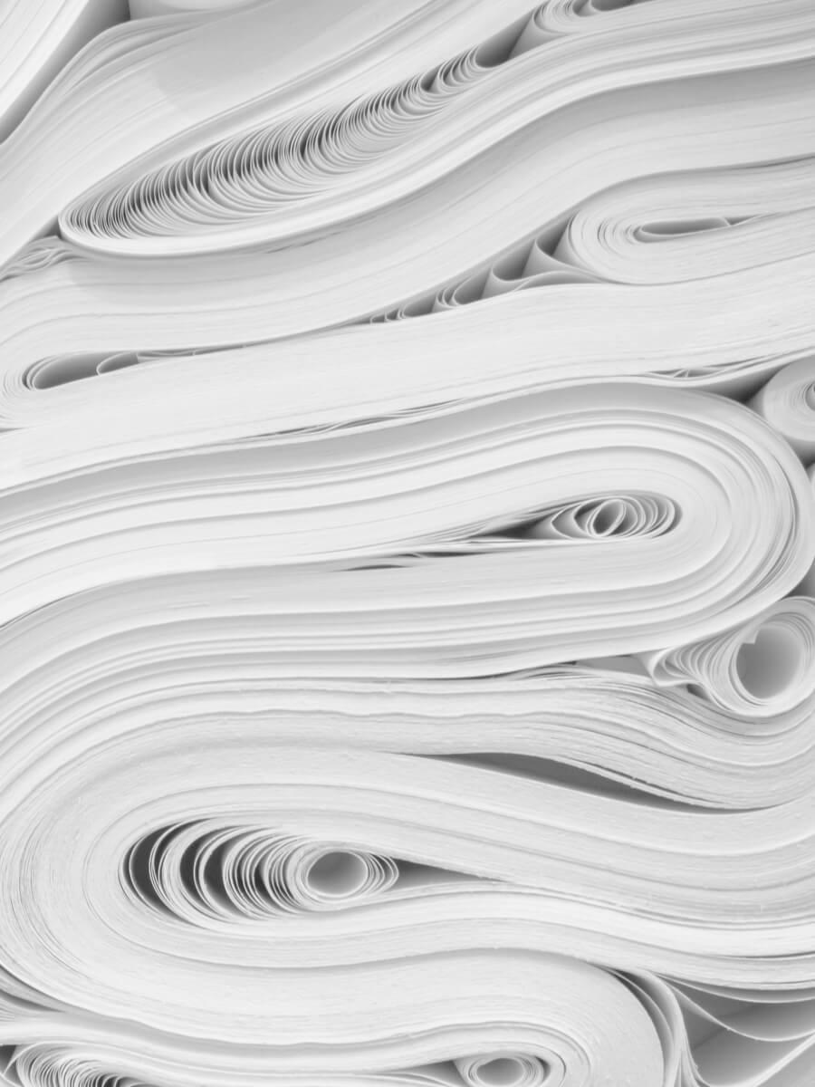 Large swirling stacks of paper