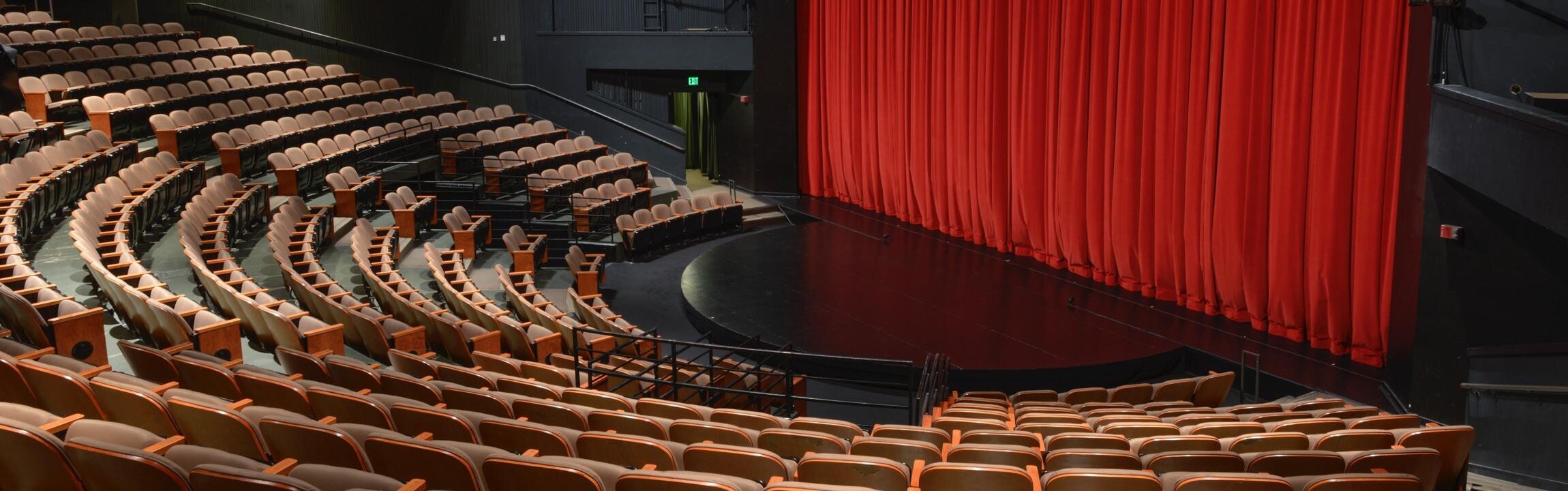 Grand curtain and theater interior at the Cornish Playhouse Main Auditorium