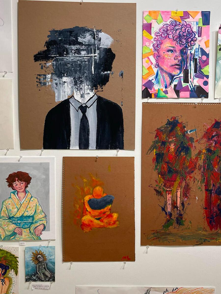 selection of student abstract self-portraits