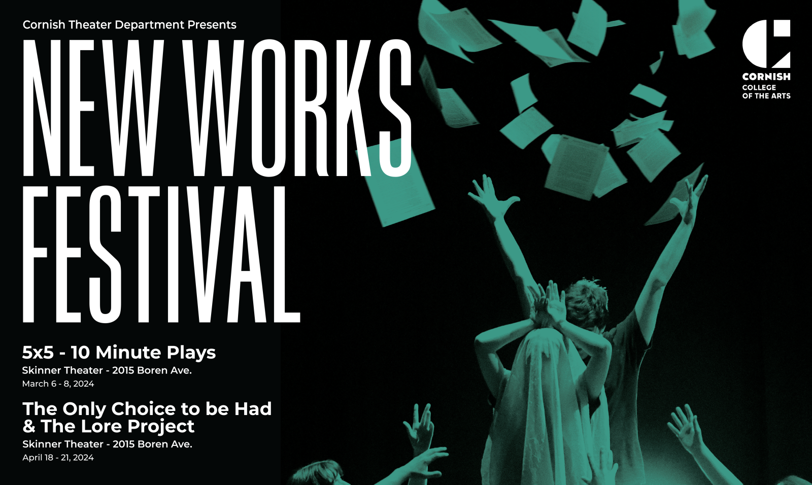 new works festival postcard